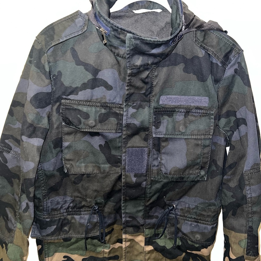 Valentino Green and Black Military Field Jacket with Rugged Design